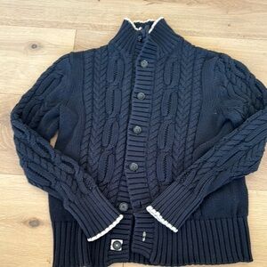 Men's Navy Cable Knit Sweater